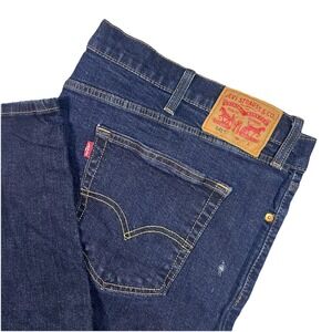 Men's 50X30 Levis 541 Jeans Athletic Taper Fit Denim Pants Stretch Dark Blue EUC